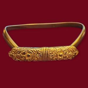 Vtg ACCESSOCRAFT NYC Ornate Goldtone Stretch Belt